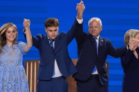 Gov. Tim Walz accepted his party's nomination for vice president Wednesday night